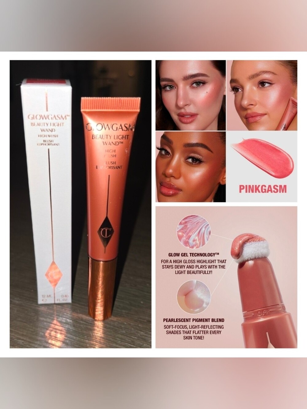 Charlotte Tilbury "Glowgasm" Beauty Light Wand Blush, Shade "Pinkgasm"